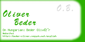 oliver beder business card